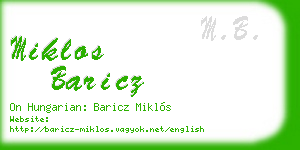 miklos baricz business card